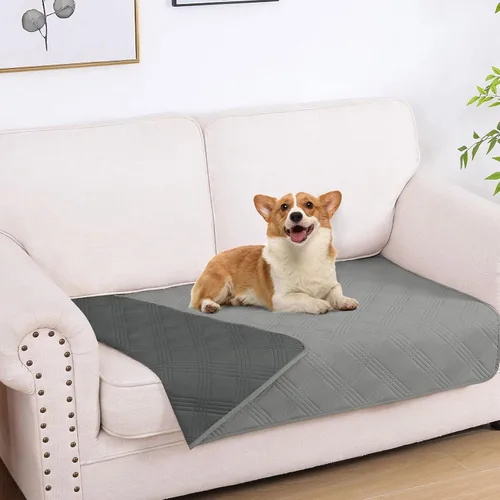 Miniatura 32 de hyha Manta impermeable para perros, manta reversible para cama de mascotas, funda suave para sofá/sillón lavable para perros, fundas impermeables