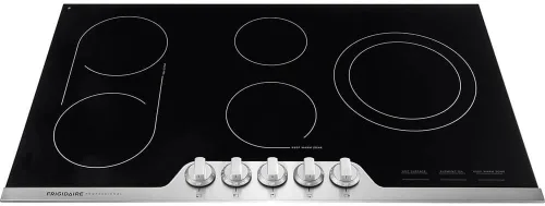 Miniatura 2 de Frigidaire Cocina eléctrica profesional de 36 pulgadas, placa de cocina de vidrio de cerámica de 5 quemadores plana con borde de acero inoxidable
