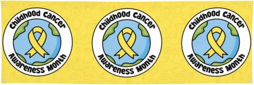 Miniatura 12 de Cartel del mes de concientización sobre el cáncer infantil de 24 x 71 pulgadas, decoraciones para porche, patio, tapiz de fondo, suministros de Negro