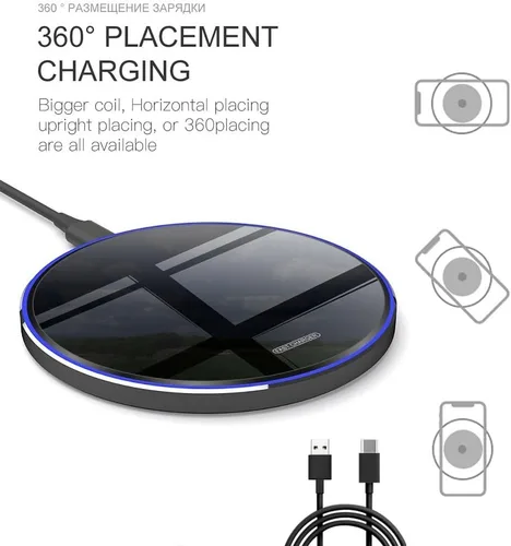 Miniatura 4 de Cargador inalámbrico rápido, almohadilla de carga inalámbrica máxima de 20 W compatible con iPhone 17/17 Pro/Pro Max/16/15/14/13/12, AirPods