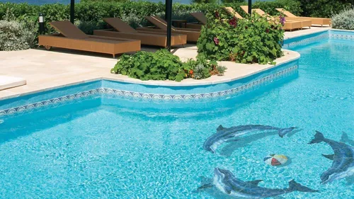 Miniatura 3 de Dolphin Group - Mosaico de porcelana para piscina (30 x 30 pulgadas con sombra)