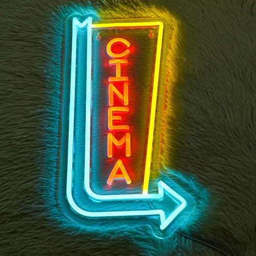 Miniatura 5 de Letrero de Neón de Cine Flecha de Luz de Neón para Decoración de Pared Luces de Neón LED para Cine Luces de Neón LED para Teatro en Casa Sala