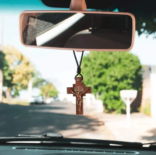 Miniatura 9 de Intercession Rosario del espejo retrovisor del coche (crucifijo de San Benedicto)