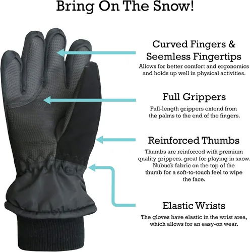 Miniatura 3 de N'Ice Caps - Guantes de invierno cálidos impermeables para niños con tecnología Thinsulate
