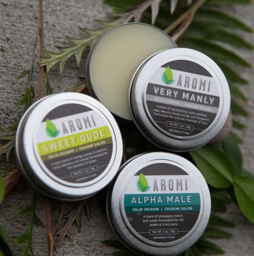 Miniatura 3 de Aromi Alpha Male Colonia sólida Fragancia fresca, afrutada, aroma a piña, gamuza y lavanda, regalo del día del padre, viajes, vegano, libre