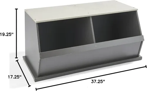Miniatura 9 de Badger Basket Organizador apilable de almacenamiento de juguetes de dos cubos para niños, almacenamiento duradero en la habitación de los niños