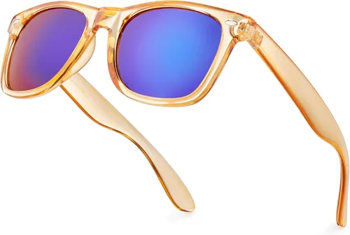 Retro Rewind lentes de sol con montura translúcida, coloridos, tipo neón, de los años 80, espejados, para hombres y mujeres
