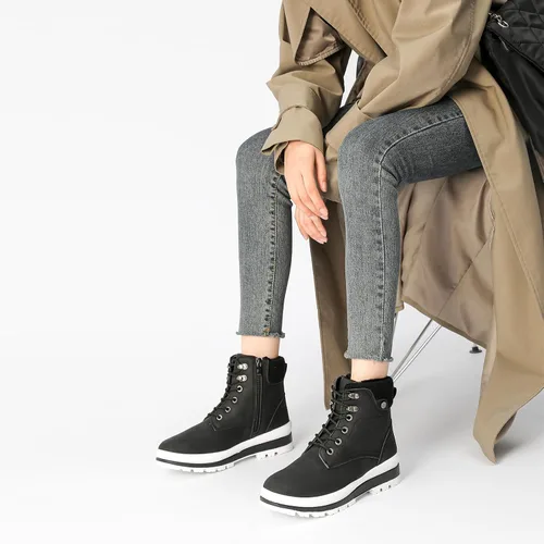 Miniatura 6 de kufeiti Botines de moda para mujer, botas de invierno con forro de piel, botas de nieve con cremallera para mujer