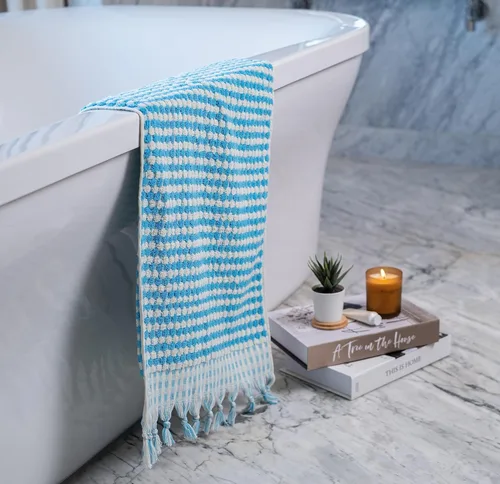 Toallas de mano de algodón turco orgánico para baño | De gran tamaño - 17 x 35 pulgadas | Toallas grandes de felpa suave, esponjosas y altamente