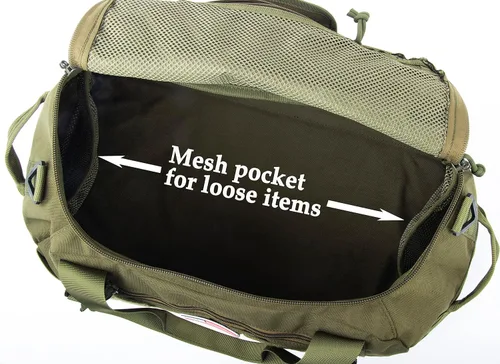Miniatura 6 de Bolsa táctica MOLLE Gear Bag Carry on Travel Duffel Bag Ideal para viajes, caza, campo de tiro, aplicación de la ley, campamento. 35L, Verde oliva