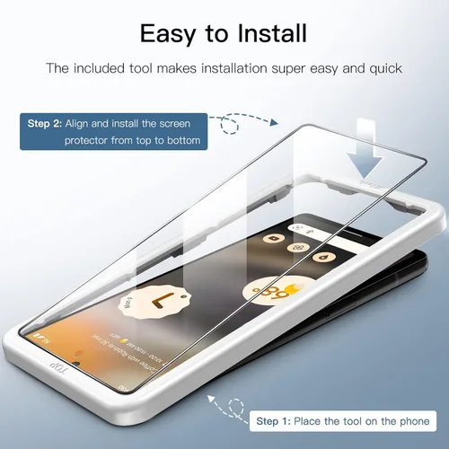 Miniatura 4 de JETech Protector de pantalla para Google Pixel 6a de 6.1 pulgadas con protector de lente de cámara, herramienta de fácil instalación, compatible