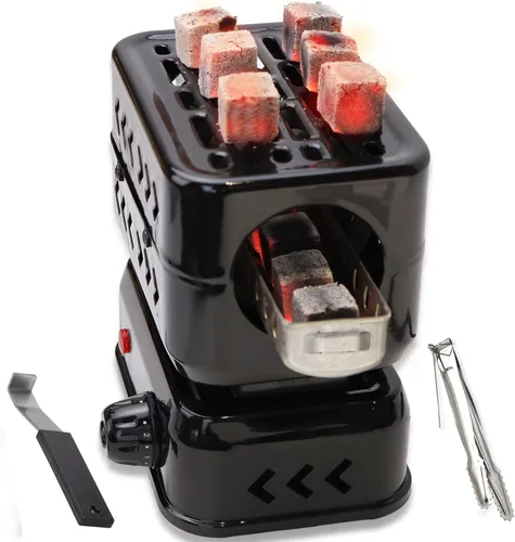 Miniatura 7 de Quemador de carbón eléctrico multiusos, quemador de carbón de 500 W, placa caliente, estufa eléctrica de coco para carbón shisha hookah, duradero