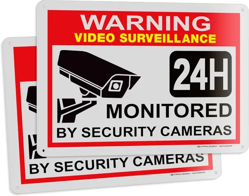 Miniatura 16 de iSYFIX Señal de advertencia de videovigilancia – 1 paquete de 1 paquete reflectante plateado de 7 x 6 pulgadas – 100% libre de óxido de aluminio