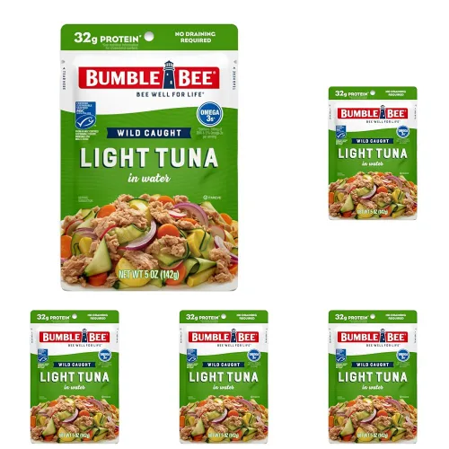 Miniatura 9 de Bumble Bee Chunk Light Atún en agua, bolsas de 2.5 onzas (paquete de 3) – Paquete de atún capturado salvaje listo para comer, 0.63 oz de proteína