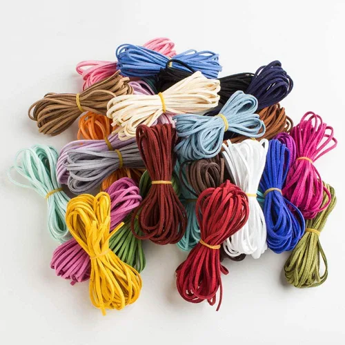 Miniatura 4 de ToBeIT Hilo de cuero plano de microfibra de 89 yardas para pulseras, collares, manualidades, joyería, manualidades, 89 yardas
