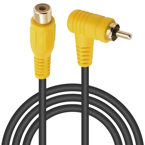 Miniatura 8 de Duttek Cable RCA de ángulo recto de 5 pies/4.9 ft, estéreo de 90 grados macho a macho con puerto chapado en oro 4K para amplificadores, cine
