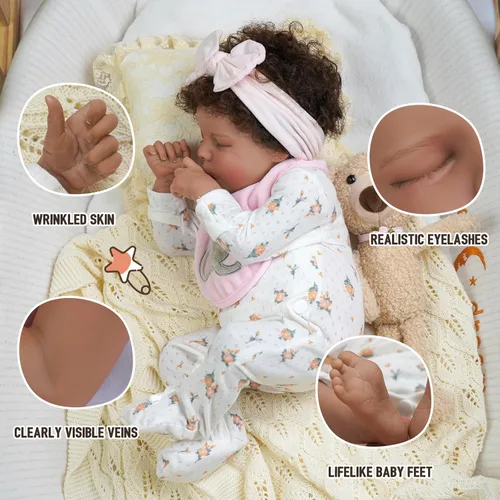Miniatura 2 de BABESIDE Muñecas de bebé Reborn realistas de 17 pulgadas, muñeca de bebé recién nacida realista con ropa y juguete regalo para niños a partir de 3