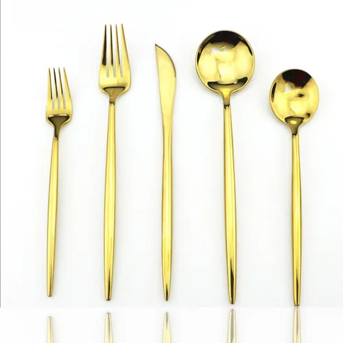 Miniatura 12 de JASHII Juego de 4 utensilios de acero inoxidable para servir de acero inoxidable 18/10 pulido con espejo de lujo Tenedor de frutas