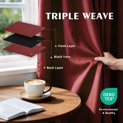 Miniatura 3 de Cortinas de oscurecimiento de habitación de 45 pulgadas de largo para dormitorio y sala de estar, cortinas térmicas aislantes con ojales
