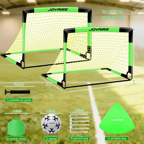 Miniatura 2 de Portería de fútbol para niños de nivel profesional en el patio trasero, red de fútbol de poliéster de 5 capas resistente a desgarros y postes de 10