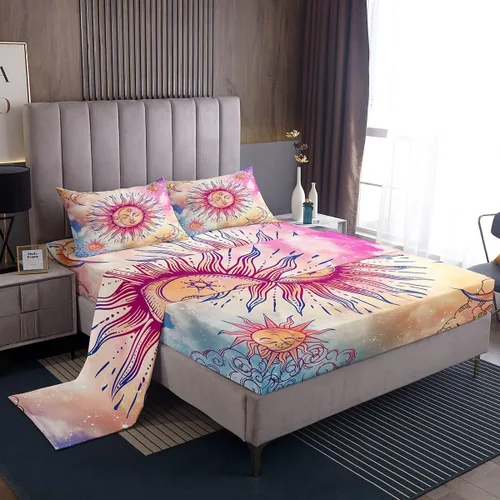 Miniatura 10 de Juego de sábanas de mariposa morada, tamaño Queen, con bolsillo profundo, galaxia mística, juego de ropa de cama de mariposa azul para niños, niñas