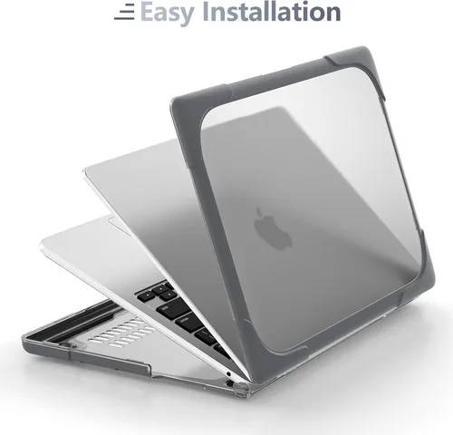 Miniatura 7 de Batianda Funda resistente para MacBook Air de 15 pulgadas 2026 M5 2025 M4 2024 2023 versión modelo A3448/A3241/A3114/A2941, soporte plegable Gris
