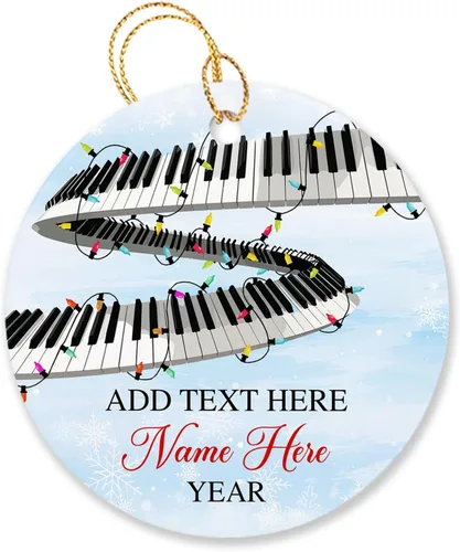 Miniatura 17 de Adorno de Navidad personalizado de acordeonista que toca acordeón, nombre personalizado y año, adorno de Navidad para acordeonista, instrumento