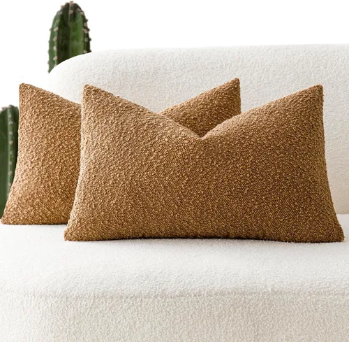 Miniatura 38 de Foindtower - Juego de 2 fundas decorativas de textura de bucle, fundas de almohada acentuadas, fundas de cojín sólidas, neutrales, para sofá, silla