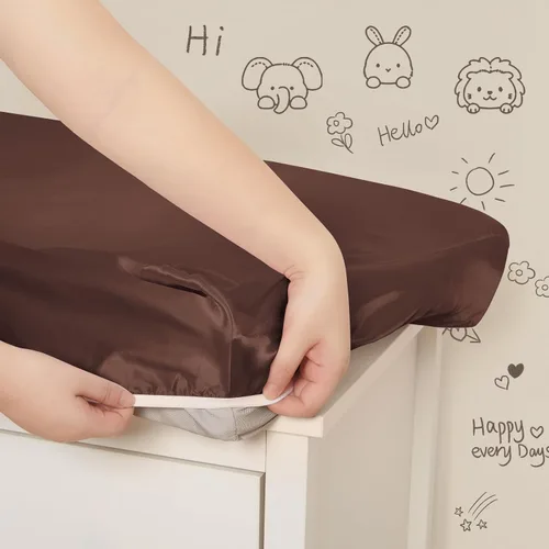 Miniatura 5 de SiinvdaBZX Paquete de 2 fundas para cambiador para bebés, niñas y niños, fundas de satén suaves y sedosas para cambiadores de pañales de 32 x 16