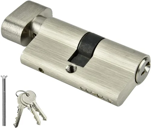 Cerradura de cilindro antirrobo cilindro abierto único de cobre con llaves fuerte y a prueba de golpes, adecuado para puertas de madera, puertas de
