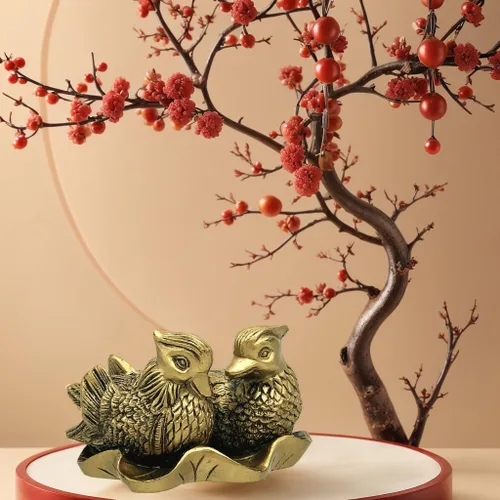 Miniatura 3 de Betterdecor Feng Shui chino mandarín Yuan Yang Love Birds estatua figurita decoración para el hogar y la oficina para el romance y el amor