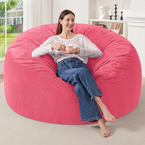 Miniatura 7 de HABUTWAY 2 puf de 2 pies, puf gigante para adolescentes y adultos, puf grandes con relleno de espuma viscoelástica, puf grandes con funda de pana