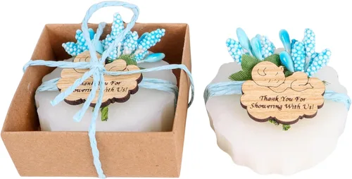 HTF - Paquete de 10 decoraciones de baby shower, regalos de baby shower, mini jabón vegano perfumado hecho a mano, baby shower para niños (BS,