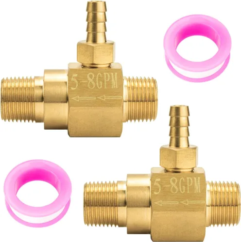 Inyector químico de 5-8 GPM para lavadora a presión # 100776, orificio de 0.091 in de drenaje químico hasta un 20% con entrada/salida macho de 3/8