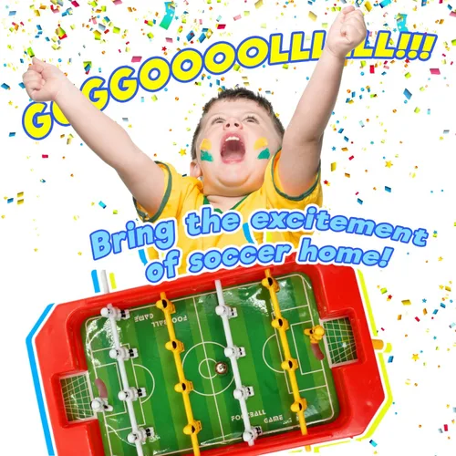 Miniatura 3 de JA-RU Mini Foosball Table (1 Toy) Mini Arcade Tabletop Soccer & Football Party Favors. Portable Handheld Games for Kids & Office Desk Toys. 255-1s