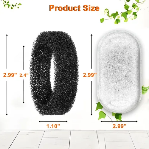 Miniatura 4 de Filtros de fuente de agua para gatos, 4 filtros+4 filtros de repuesto de esponja para 108/3.2L y 67oz/2LDispensador de agua de acero inoxidable