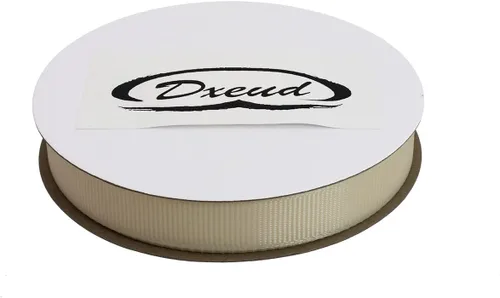 Miniatura 3 de Cinta de grogrén sólido de 25 yardas cada rollo, borde tejido 100% poliéster (1/2 pulgada, beige)