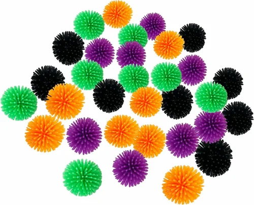 Funiverse Paquete de 50 bolas de puercoespín coloridas brillantes para Halloween, bola de púas de 1.25 pulgadas, ideal para cualquier época del año,