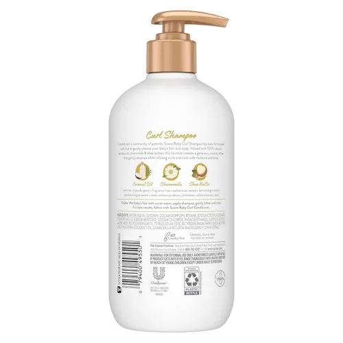 Miniatura 6 de Suave Baby Curl Champú para cabello rizado y rizado, con aceite de coco 100% natural, manzanilla y manteca de karité, sin parabenos, fragancia