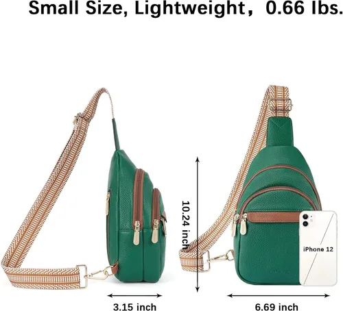 Miniatura 6 de BOSTANTEN Bolso bandolera pequeño para mujer, bolso cruzado de cuero, riñonera, bolsa de pecho para viajes