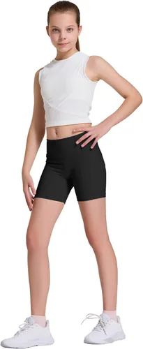 FitsT4 - Pantalones cortos de voleibol para niñas de 4 pulgadas, 3 bolsillos, atléticos, gimnasia, baile, yoga, correr, gimnasio, fútbol, bicicleta