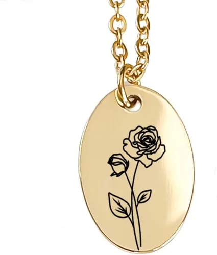 Miniatura 5 de Collar personalizado con nombre de flor de nacimiento para el día de la madre, chapado en oro de 18 quilates, collar de flores delicadas, joyería