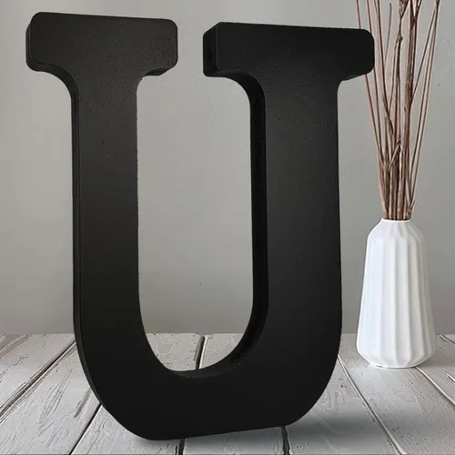 Miniatura 27 de AOCEAN Letras de madera negra de 10 pulgadas, letras de madera sin terminar para Halloween, letras decorativas de pie en rodajas, decoración