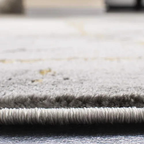 Miniatura 4 de SAFAVIEH Craft Collection Alfombra de Área - Alfombra cuadrada de 8 pies, color gris y dorado, diseño abstracto moderno, no desprende pelusa