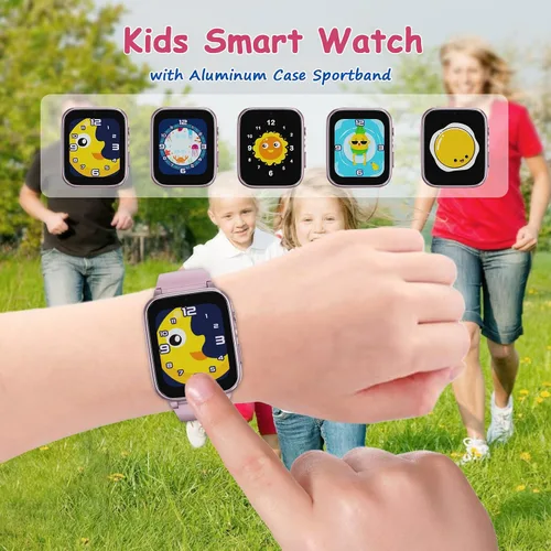 Miniatura 2 de Goodatech Reloj inteligente de 1.69 pulgadas para niños de 4 a 12 años, 26 juegos de rompecabezas, cámara HD, reproductor de música de video