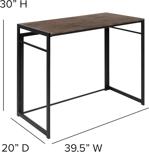 Miniatura 3 de Flash Furniture Walker - Escritorio plegable rústico para computadora para oficina en casa, 40 pulgadas