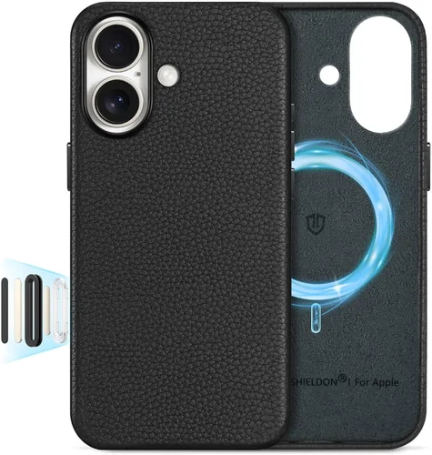 Miniatura 51 de SHIELDON Funda de cuero genuino para iPhone 17 Pro Max de 6.9 pulgadas 2025, [botón de la cámara actualizado], compatible con Magsafe, carga Azul
