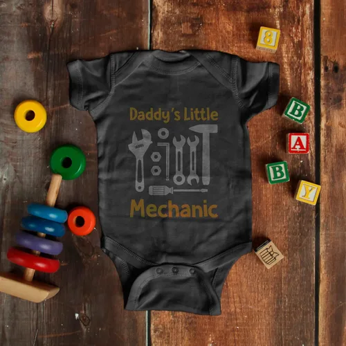 Miniatura 2 de EGDKids - Body de bebé con cita mecánica para papá, color negro (R45)