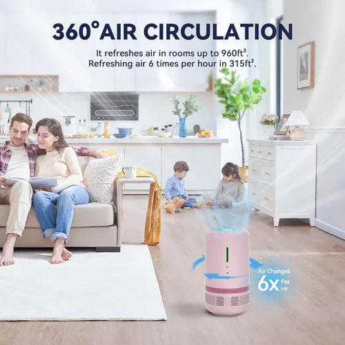 Miniatura 4 de Purificadores de aire para el hogar, purificador de aire HEPA para habitación de hasta 960 pies cuadrados, purificadores de aire para olor, polvo
