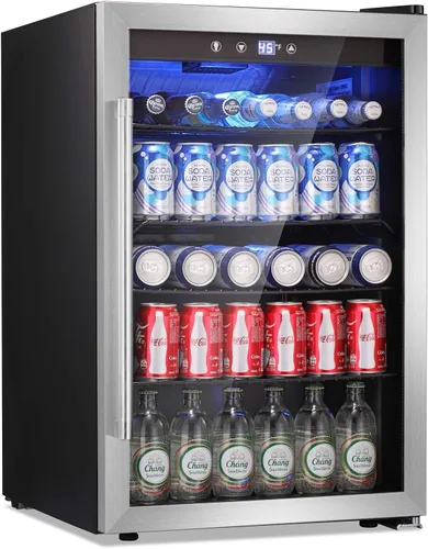 Miniatura 12 de Antarctic Star 18L Mini Fridge Cooler 24Can, Beverage Refrigerator with Quiet Compressor, LED Light,Freestanding Small Fridge with Electronic